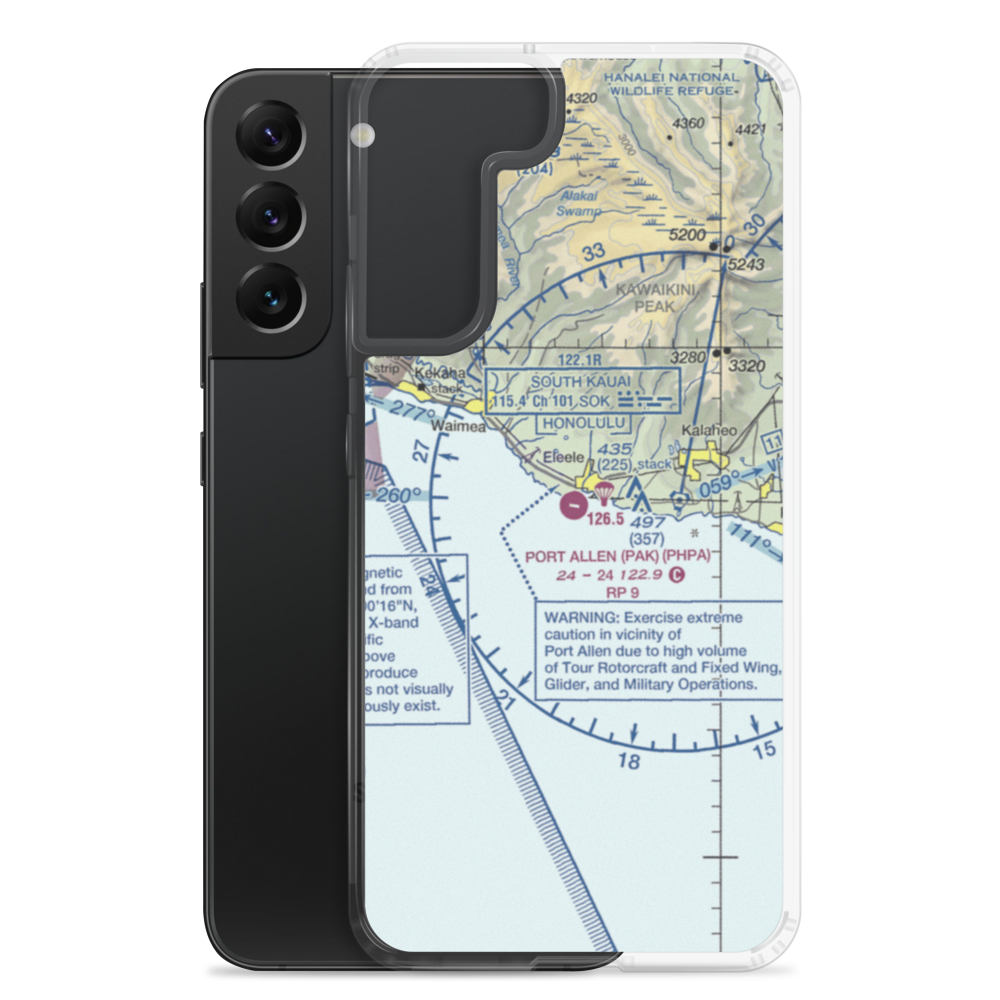 Port Allen Airport (PAK) VFR Sectional Samsung Case Samsung Galaxy S22 Plus model shown