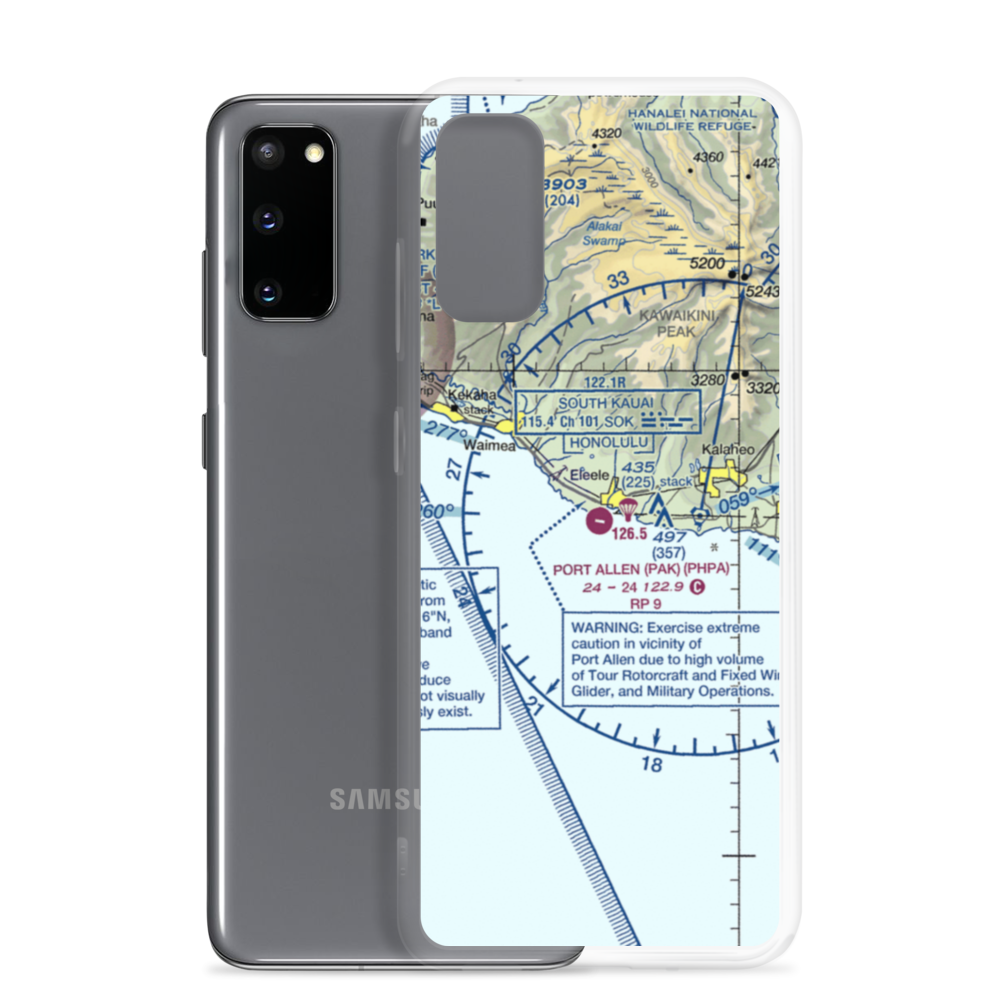 Port Allen Airport (PAK) VFR Sectional Samsung Case Samsung Galaxy S20 model shown