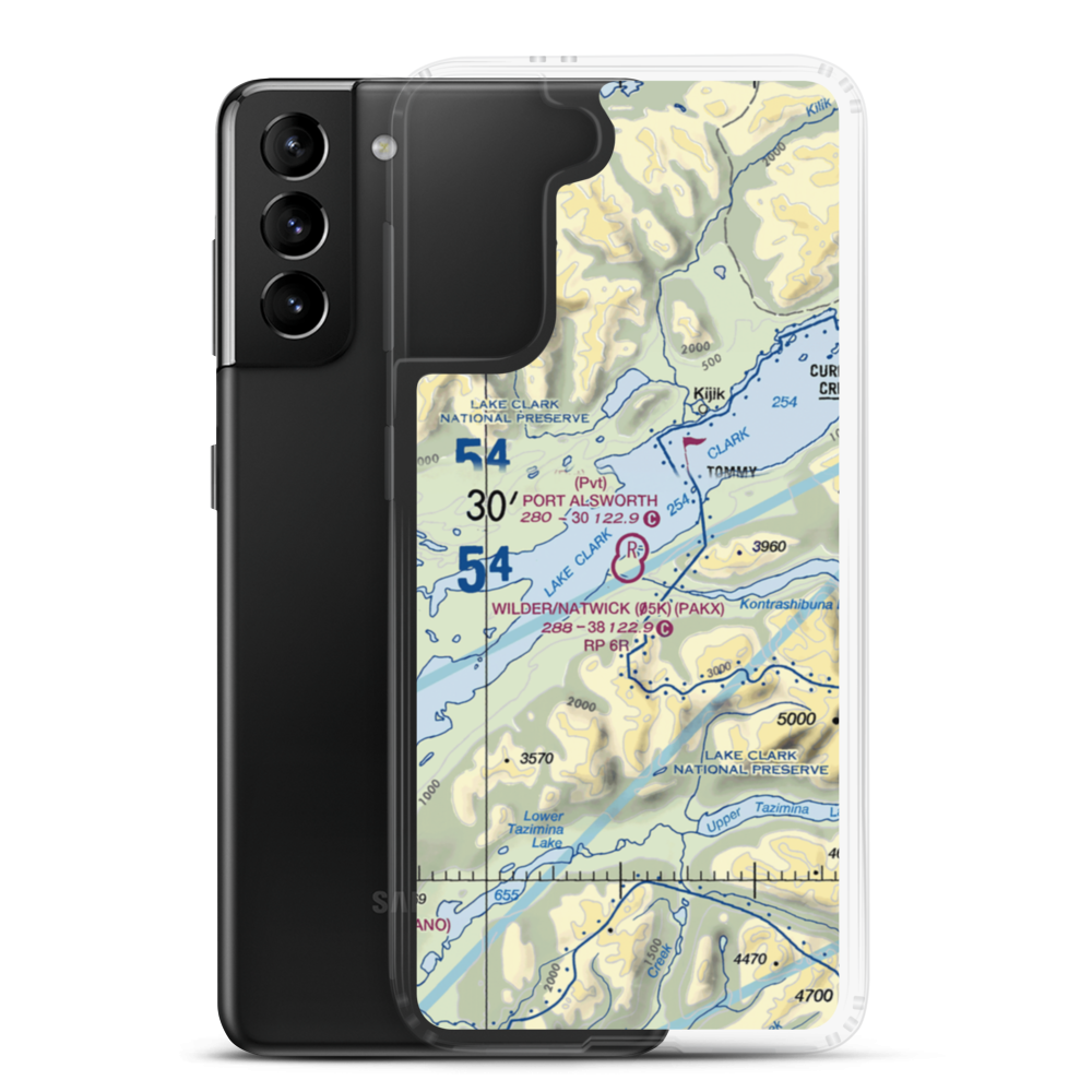 Port Alsworth Airport (TPO) VFR Sectional Samsung Case Samsung Galaxy S21 Plus model shown