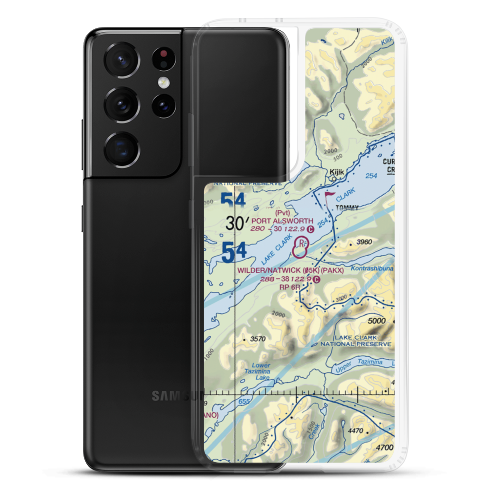 Port Alsworth Airport (TPO) VFR Sectional Samsung Case Samsung Galaxy S21 Ultra model shown