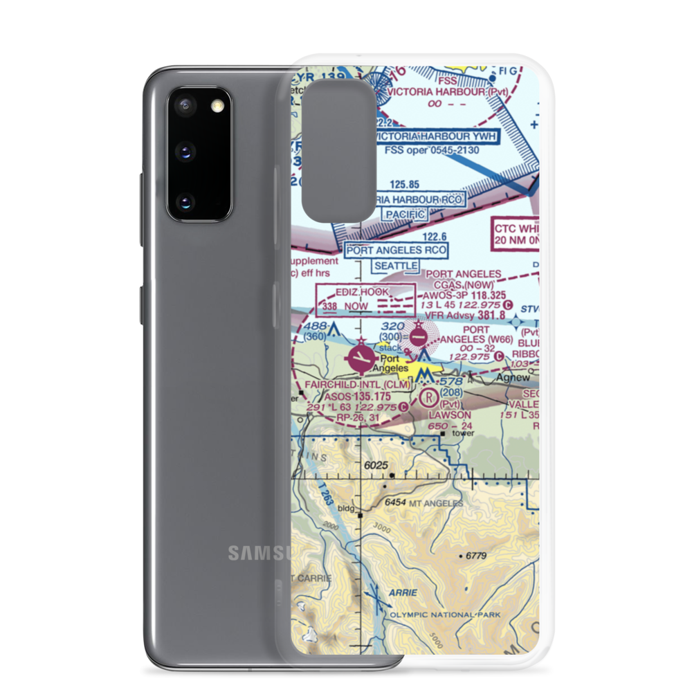 Port Angeles Seaplane Base (W66) VFR Sectional Samsung Case Samsung Galaxy S20 model shown