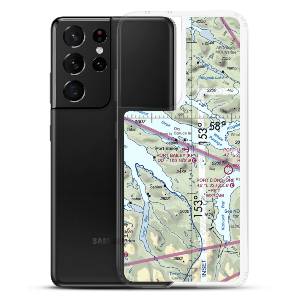 Port Bailey Seaplane Base (KPY) VFR Sectional Samsung Case Samsung Galaxy S21 Ultra model shown