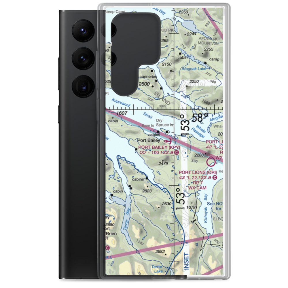 Port Bailey Seaplane Base (KPY) VFR Sectional Samsung Case Samsung Galaxy S22 Ultra model shown