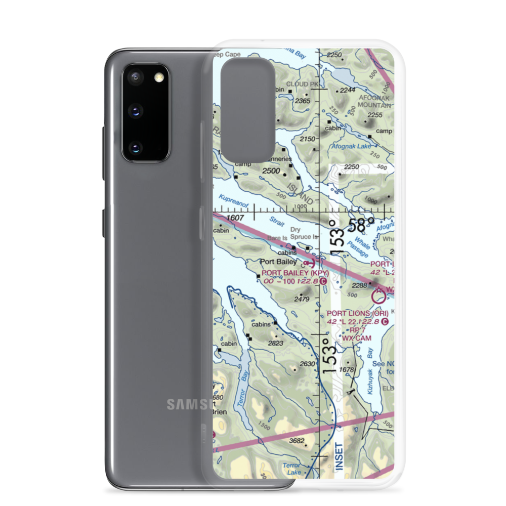 Port Bailey Seaplane Base (KPY) VFR Sectional Samsung Case Samsung Galaxy S20 model shown
