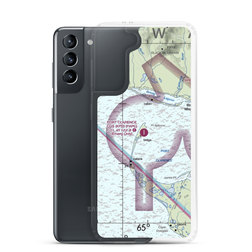 Port Clarence Coast Guard Station (KPC) VFR Sectional Samsung Case Samsung Galaxy S21 model shown
