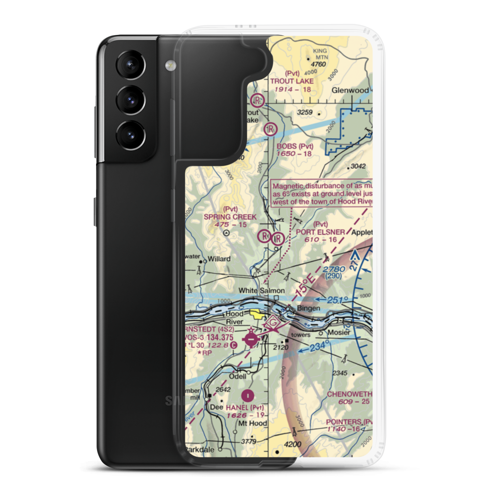 Port Elsner Airport (75WA) VFR Sectional Samsung Case Samsung Galaxy S21 Plus model shown