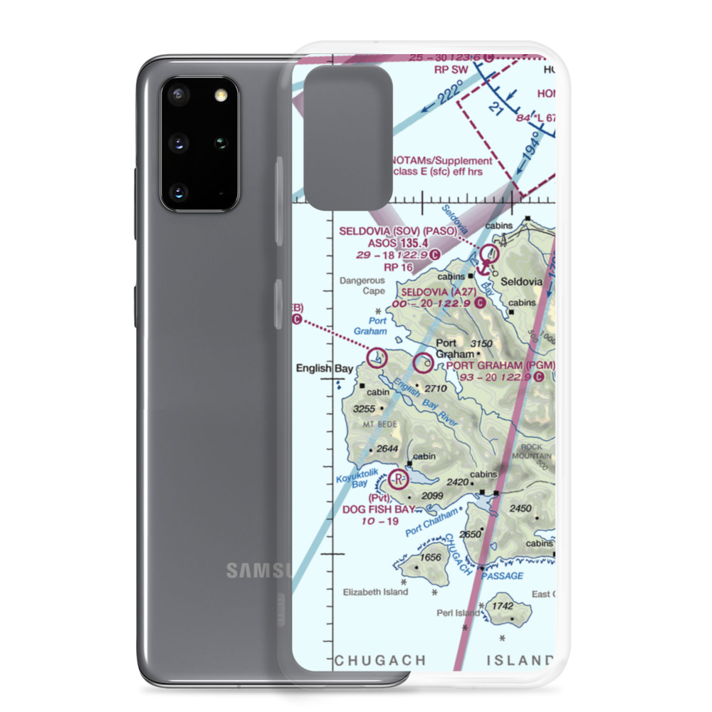 Port Graham Airport (PGM) VFR Sectional Samsung Case Samsung Galaxy S20 Plus model shown