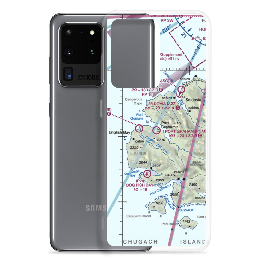 Port Graham Airport (PGM) VFR Sectional Samsung Case Samsung Galaxy S20 Ultra model shown