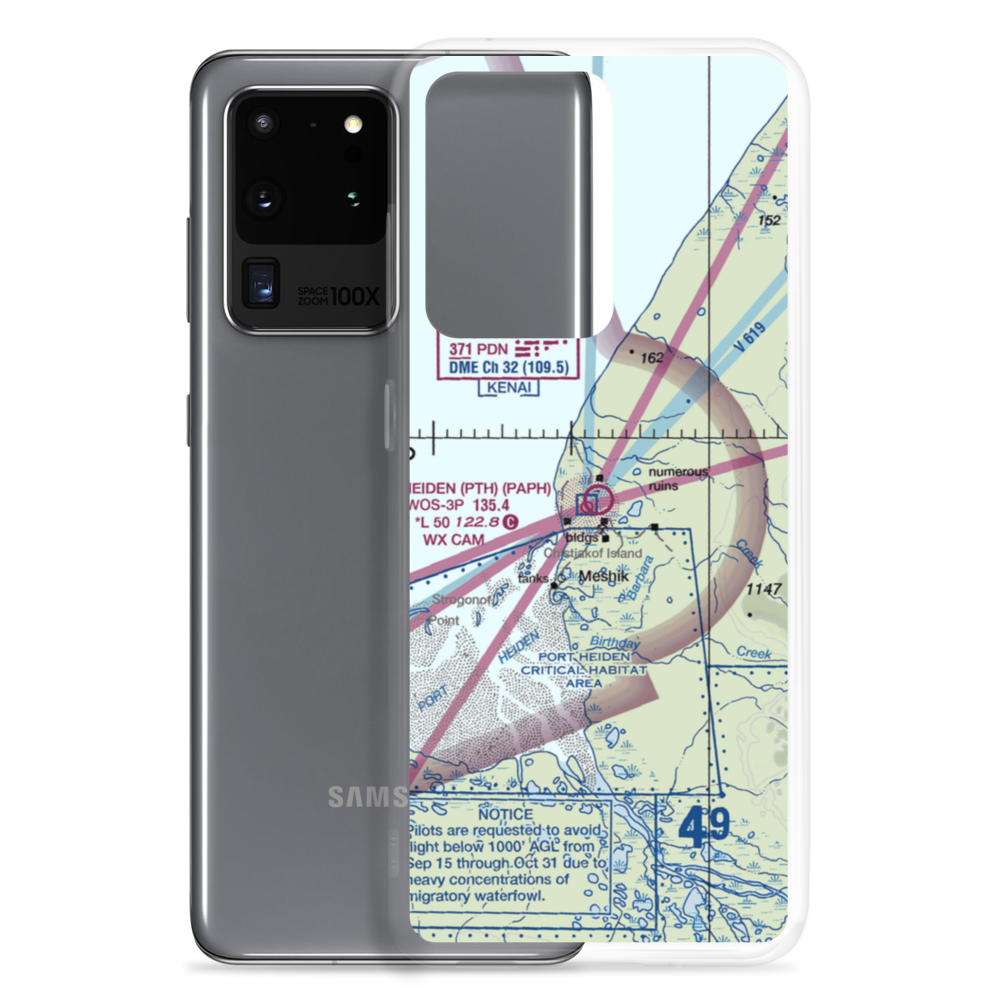 Port Heiden Airport (PTH) VFR Sectional Samsung Case Samsung Galaxy S20 Ultra model shown