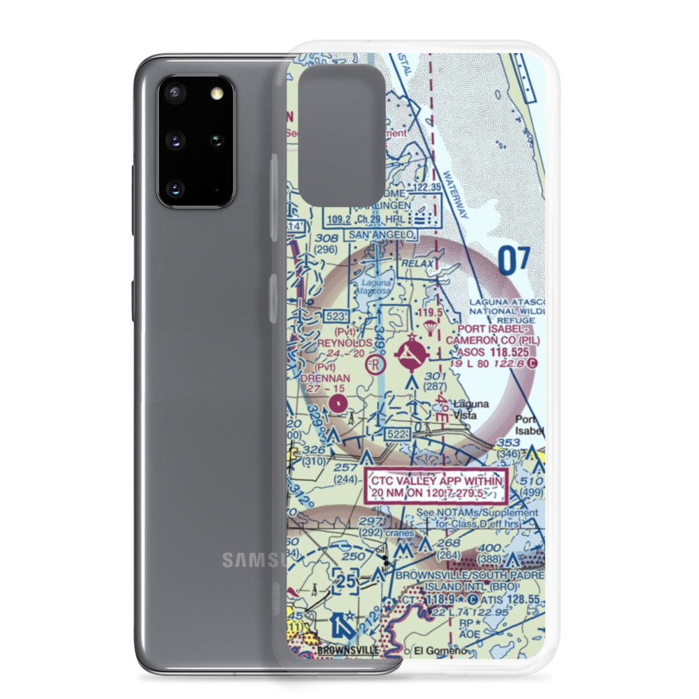 Port Isabel Cameron County Airport (PIL) VFR Sectional Samsung Case Samsung Galaxy S20 Plus model shown