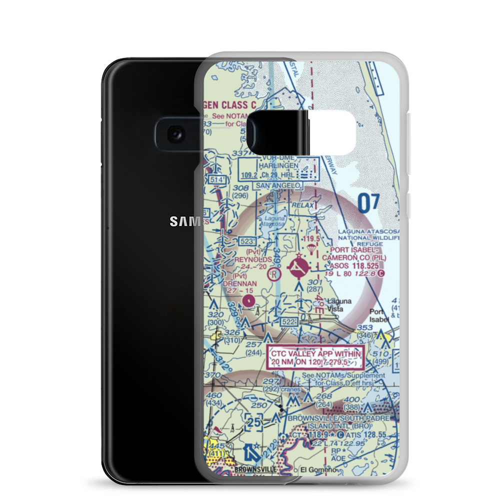 Port Isabel Cameron County Airport (PIL) VFR Sectional Samsung Case Samsung Galaxy S10e model shown