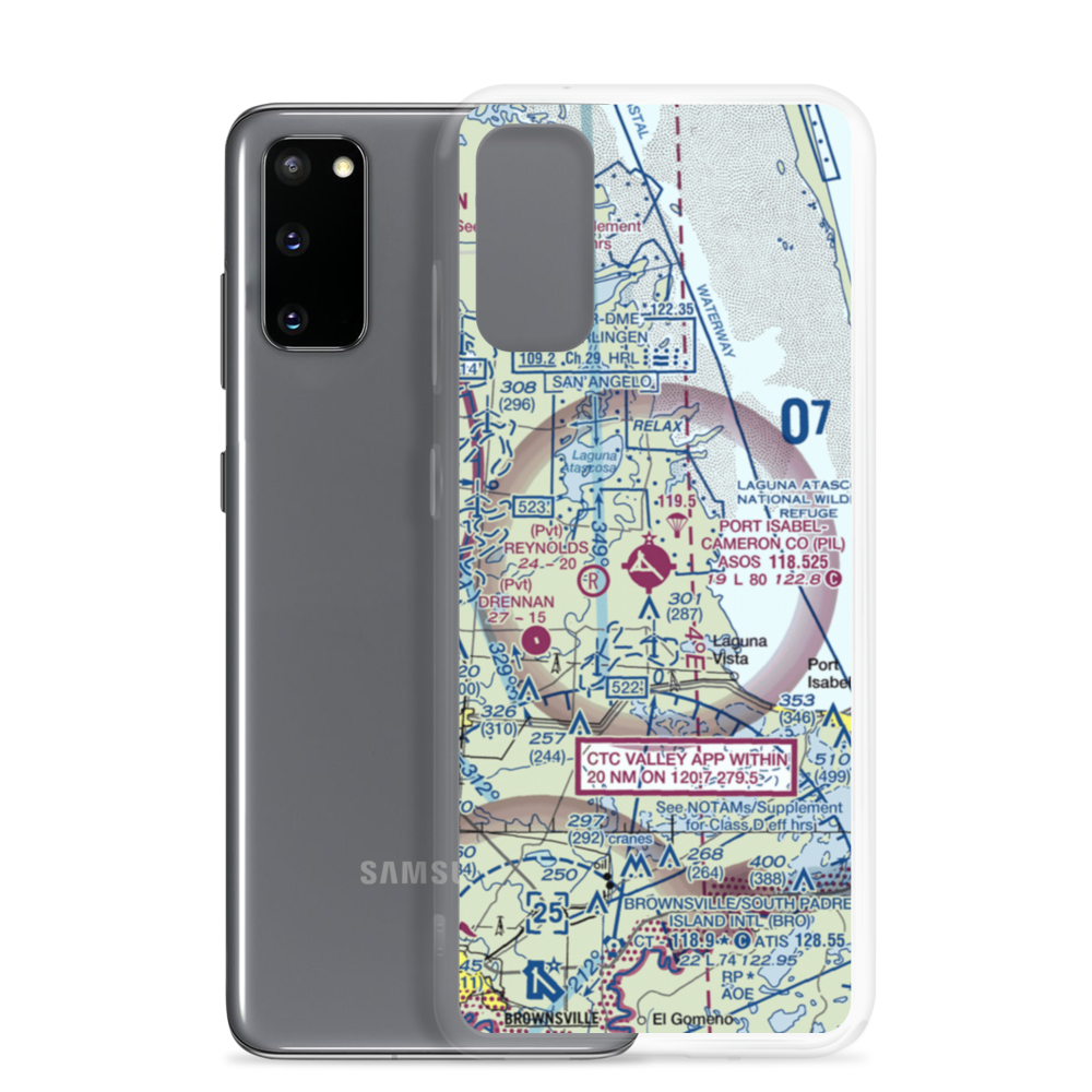 Port Isabel Cameron County Airport (PIL) VFR Sectional Samsung Case Samsung Galaxy S20 model shown