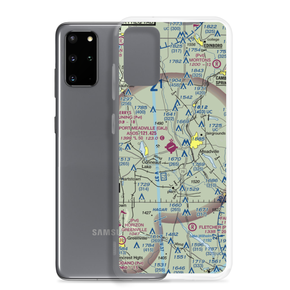 Port Meadville Airport (GKJ) VFR Sectional Samsung Case Samsung Galaxy S20 Plus model shown
