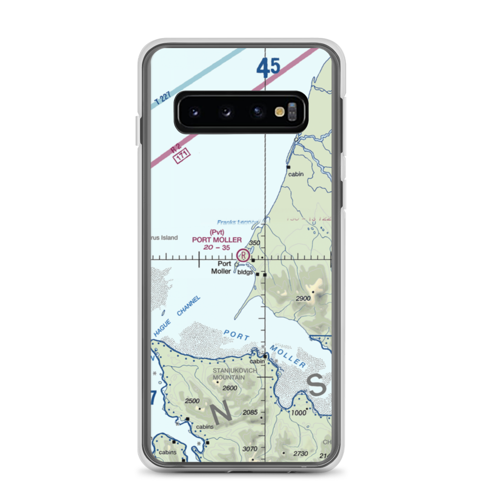 Port Moller Airport (1AK3) VFR Sectional Samsung Case Samsung Galaxy S10 model shown