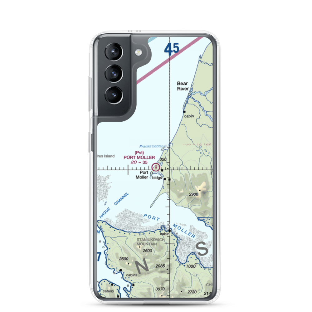 Port Moller Airport (1AK3) VFR Sectional Samsung Case Samsung Galaxy S21 model shown