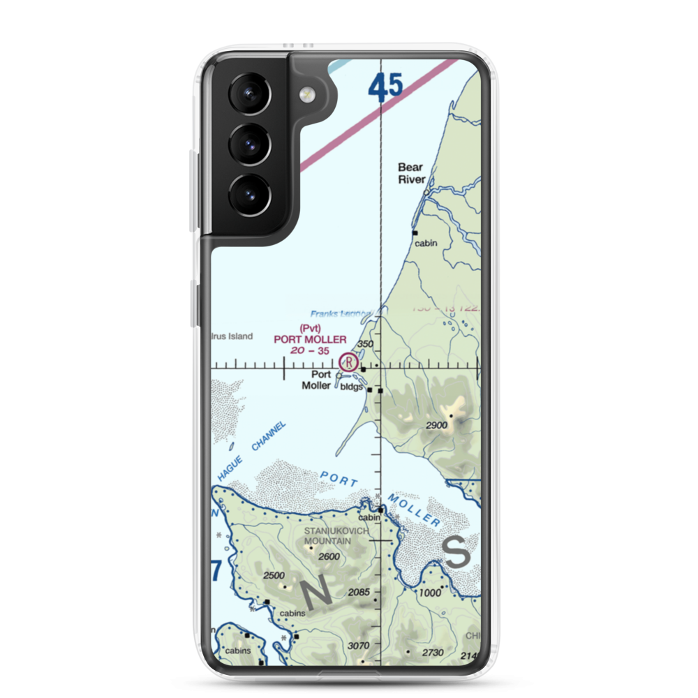 Port Moller Airport (1AK3) VFR Sectional Samsung Case Samsung Galaxy S21 Plus model shown