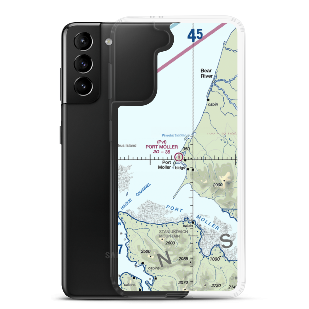 Port Moller Airport (1AK3) VFR Sectional Samsung Case Samsung Galaxy S21 Plus model shown