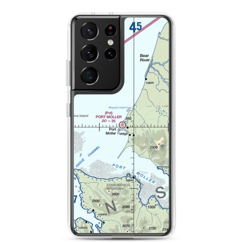 Port Moller Airport (1AK3) VFR Sectional Samsung Case Samsung Galaxy S21 Ultra model shown