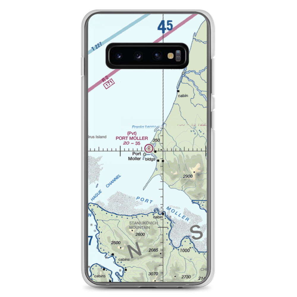 Port Moller Airport (1AK3) VFR Sectional Samsung Case Samsung Galaxy S10+ model shown