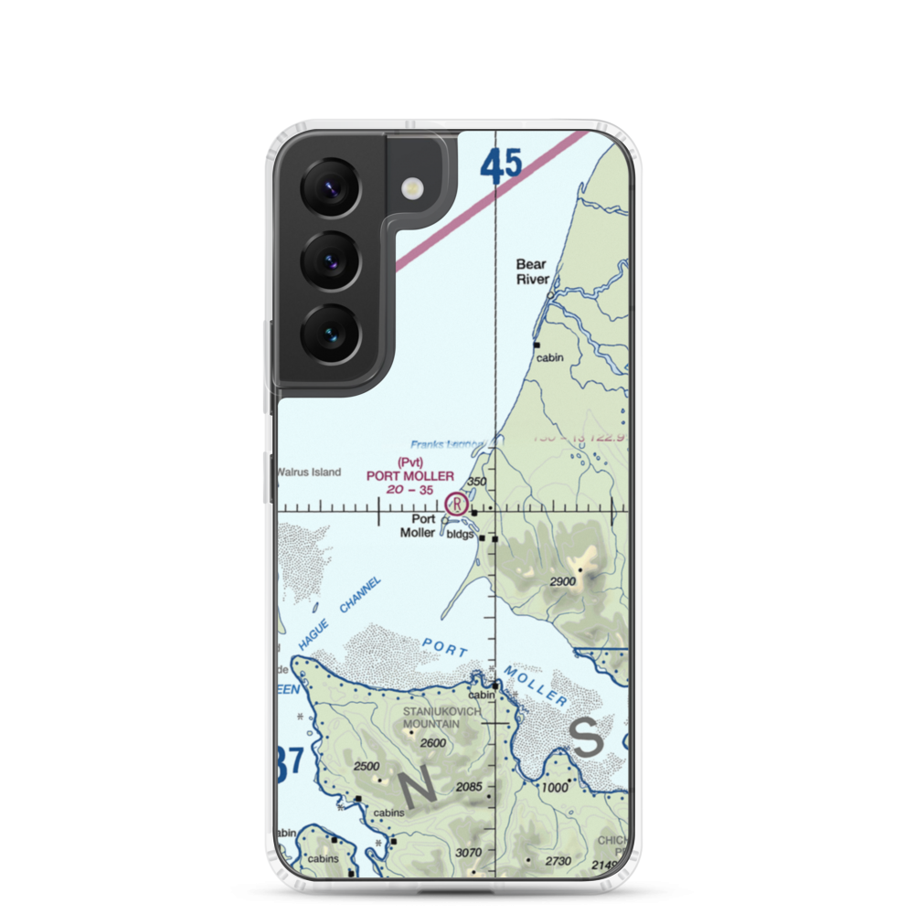 Port Moller Airport (1AK3) VFR Sectional Samsung Case Samsung Galaxy S22 model shown