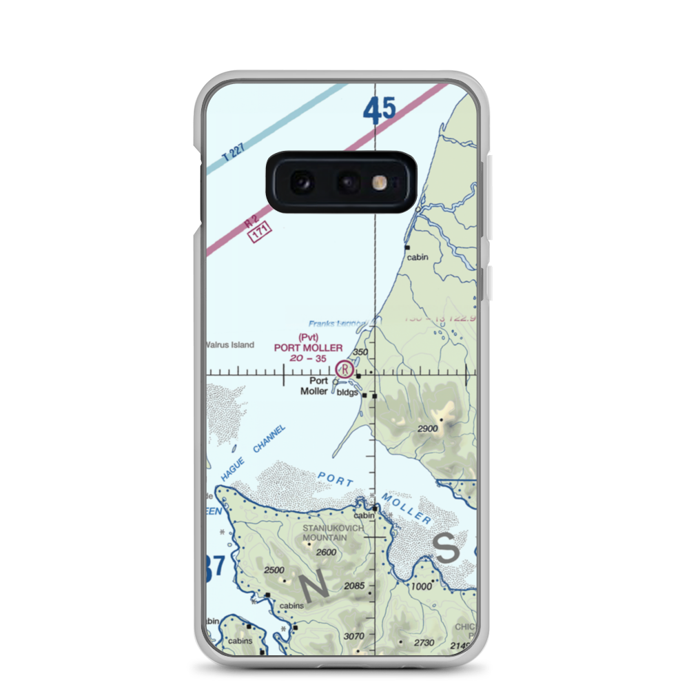 Port Moller Airport (1AK3) VFR Sectional Samsung Case Samsung Galaxy S10e model shown