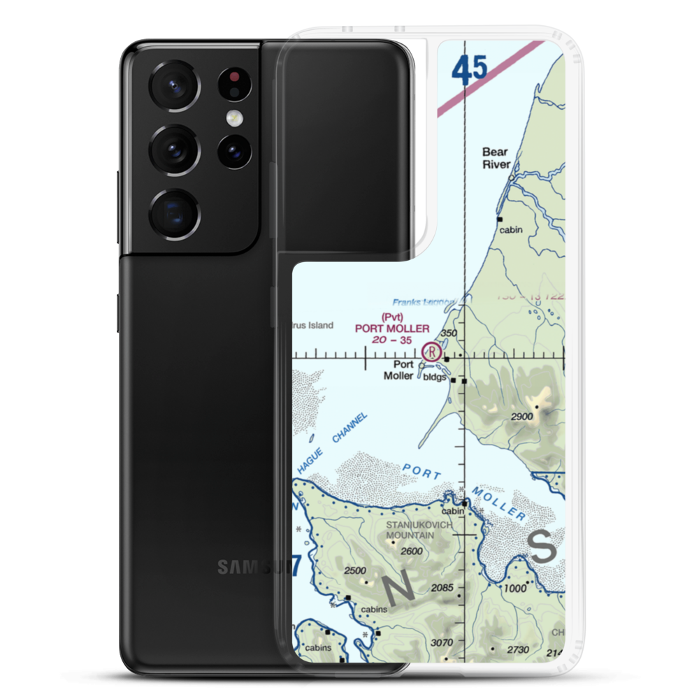 Port Moller Airport (PML) VFR Sectional Samsung Case Samsung Galaxy S21 Ultra model shown
