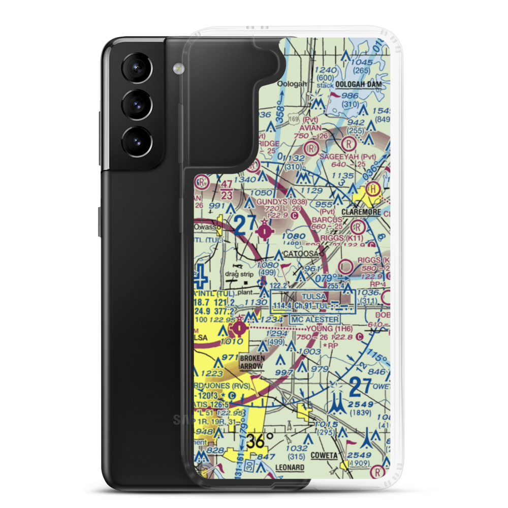 Port of Catoosa Heliport (O64) VFR Sectional Samsung Case Samsung Galaxy S21 Plus model shown