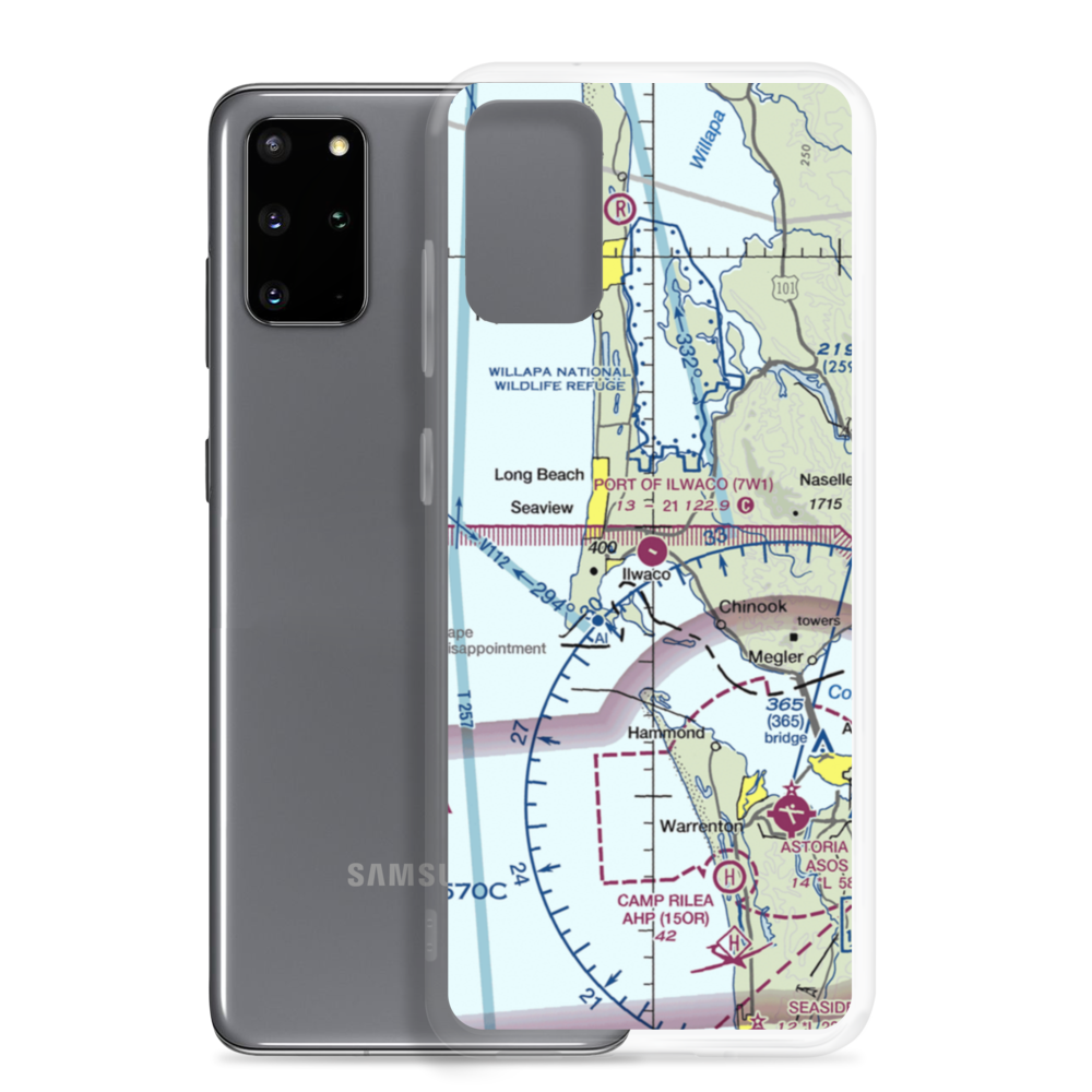 Port of Ilwaco Airport (7W1) VFR Sectional Samsung Case Samsung Galaxy S20 Plus model shown