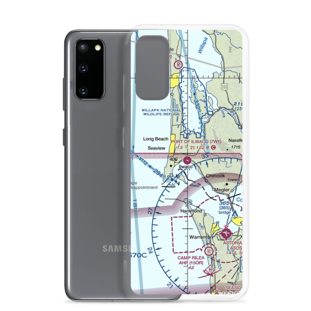 Port of Ilwaco Airport (7W1) VFR Sectional Samsung Case Samsung Galaxy S20 model shown