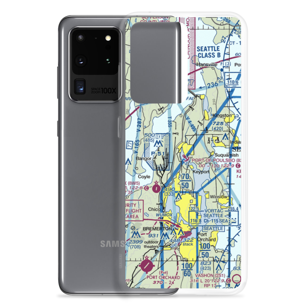 Port of Poulsbo Marina Moorage Seaplane Base (83Q) VFR Sectional Samsung Case Samsung Galaxy S20 Ultra model shown