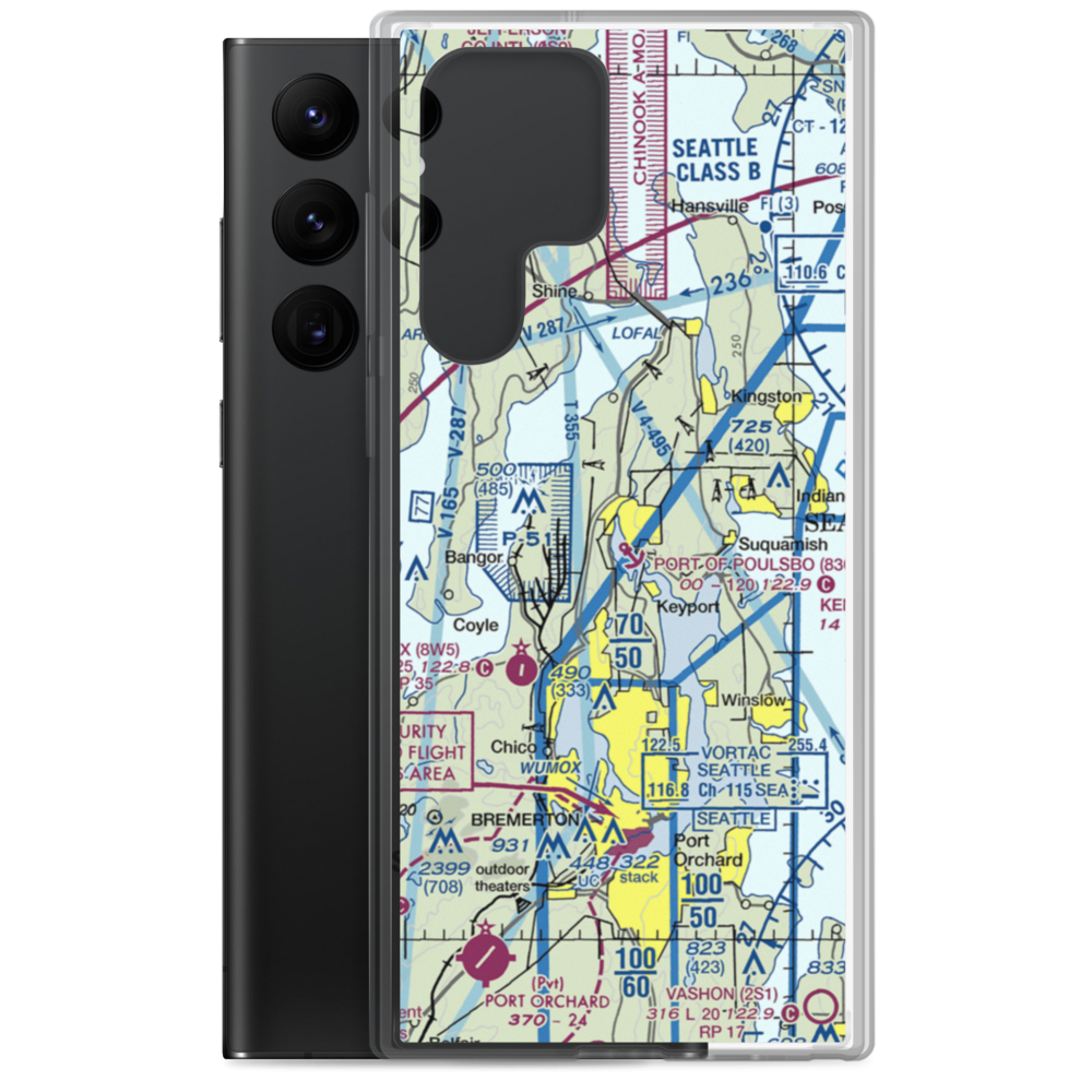 Port of Poulsbo Marina Moorage Seaplane Base (83Q) VFR Sectional Samsung Case Samsung Galaxy S22 Ultra model shown