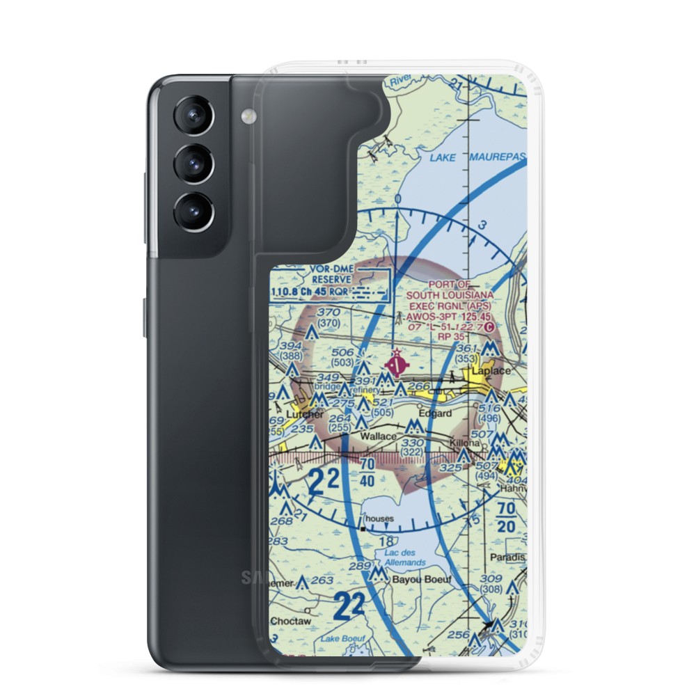 Port of South Louisiana Executive Regional Airport (APS) VFR Sectional Samsung Case Samsung Galaxy S21 model shown