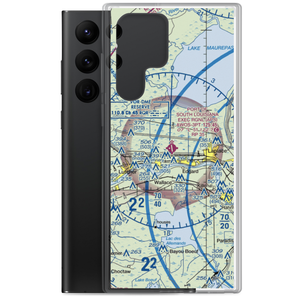 Port of South Louisiana Executive Regional Airport (APS) VFR Sectional Samsung Case Samsung Galaxy S22 Ultra model shown