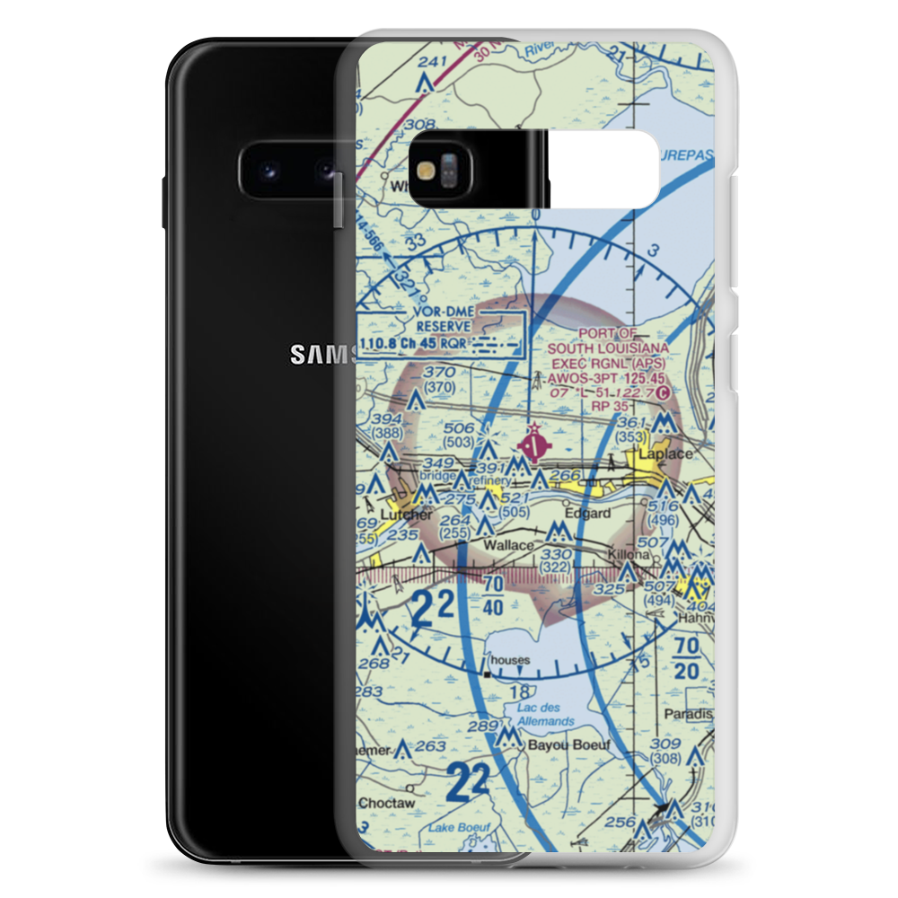Port of South Louisiana Executive Regional Airport (APS) VFR Sectional Samsung Case Samsung Galaxy S10+ model shown
