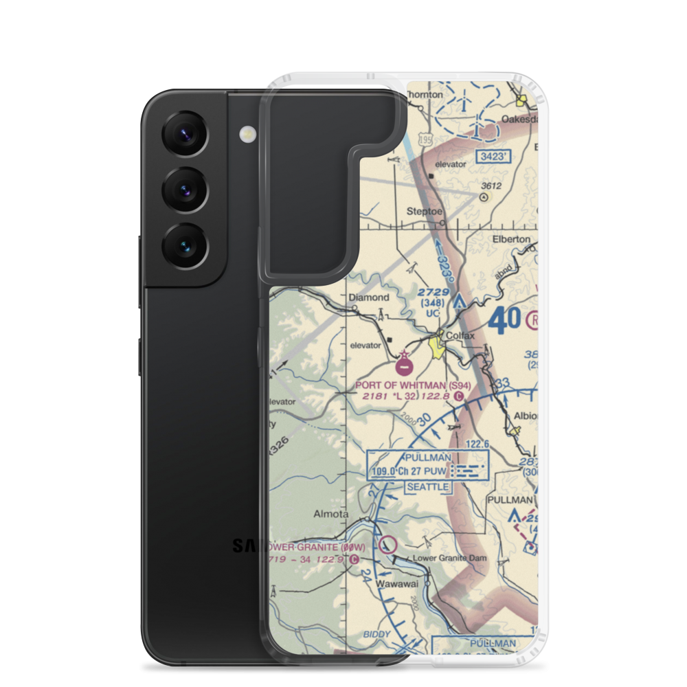 Port of Whitman Business Air Center Airport (S94) VFR Sectional Samsung Case Samsung Galaxy S22 model shown
