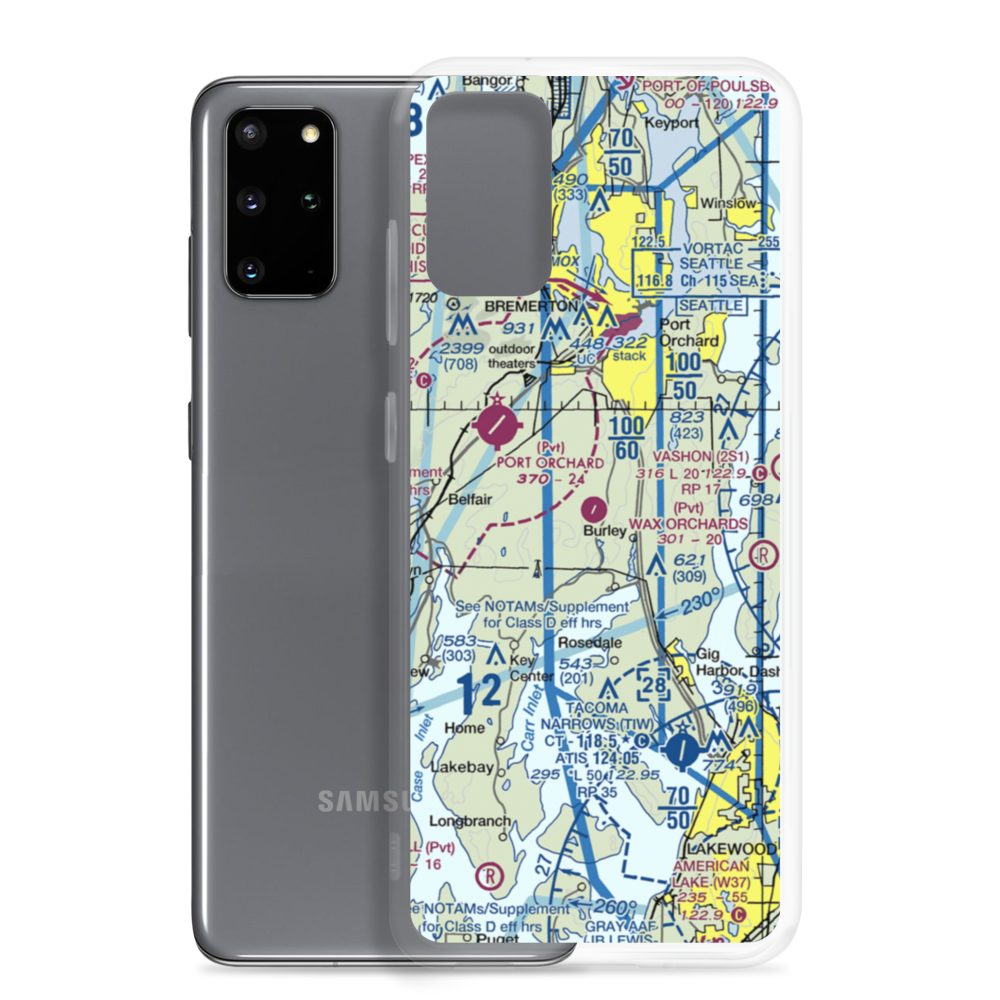Port Orchard Airport (4WA9) VFR Sectional Samsung Case Samsung Galaxy S20 Plus model shown