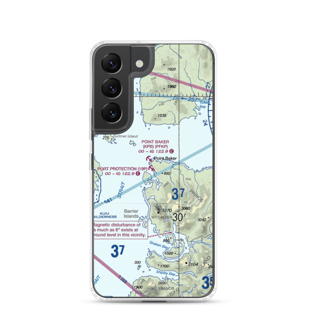 Port Protection Seaplane Base (19P) VFR Sectional Samsung Case Samsung Galaxy S22 model shown