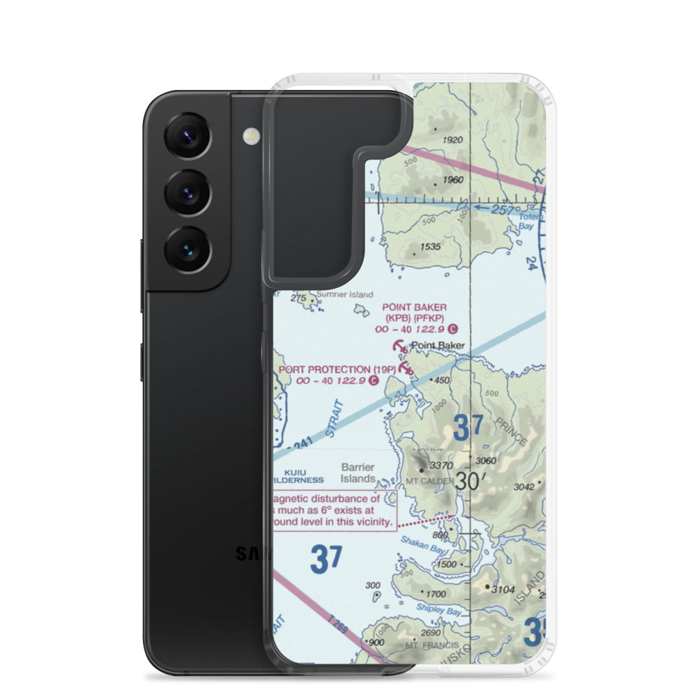 Port Protection Seaplane Base (19P) VFR Sectional Samsung Case Samsung Galaxy S22 model shown