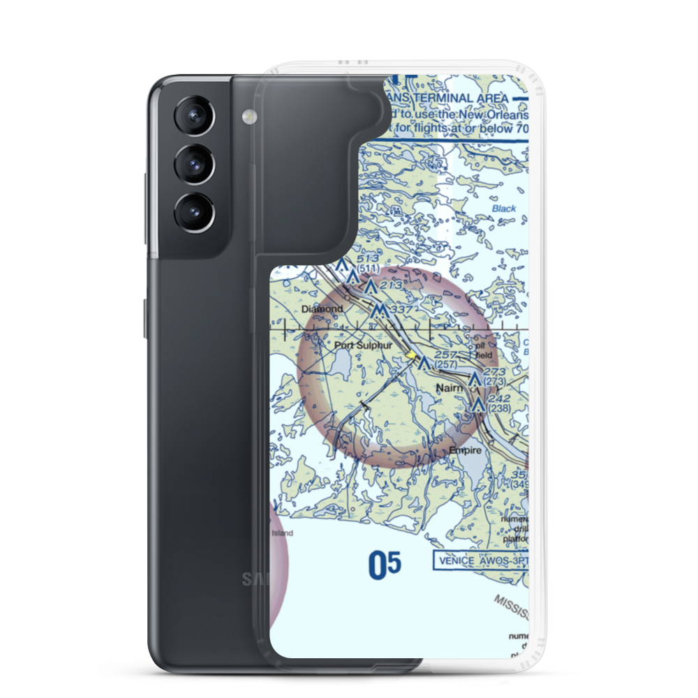 Port Sulphur Seaplane Base (4LA0) VFR Sectional Samsung Case Samsung Galaxy S21 model shown