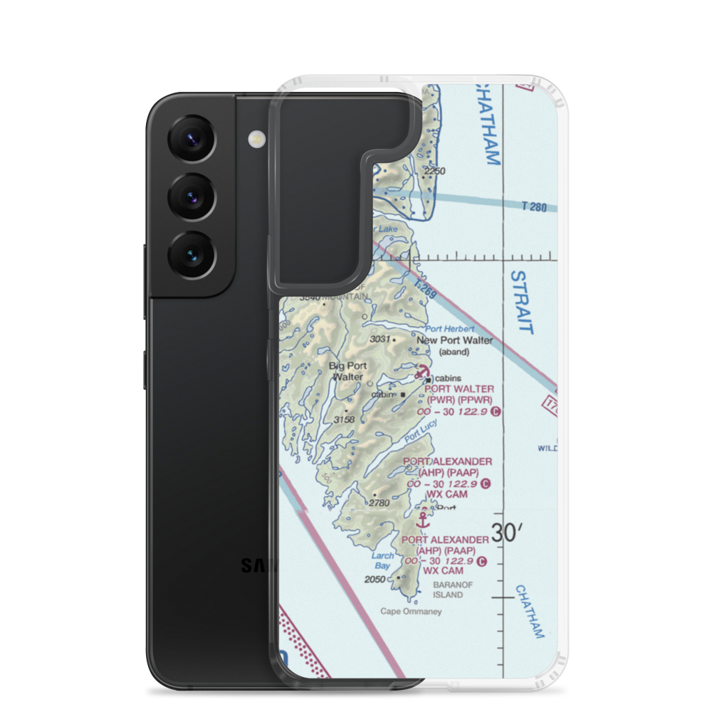 Port Walter Seaplane Base (PWR) VFR Sectional Samsung Case Samsung Galaxy S22 model shown