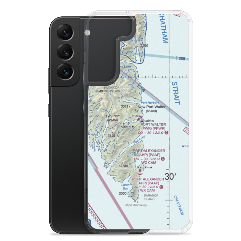 Port Walter Seaplane Base (PWR) VFR Sectional Samsung Case Samsung Galaxy S22 Plus model shown
