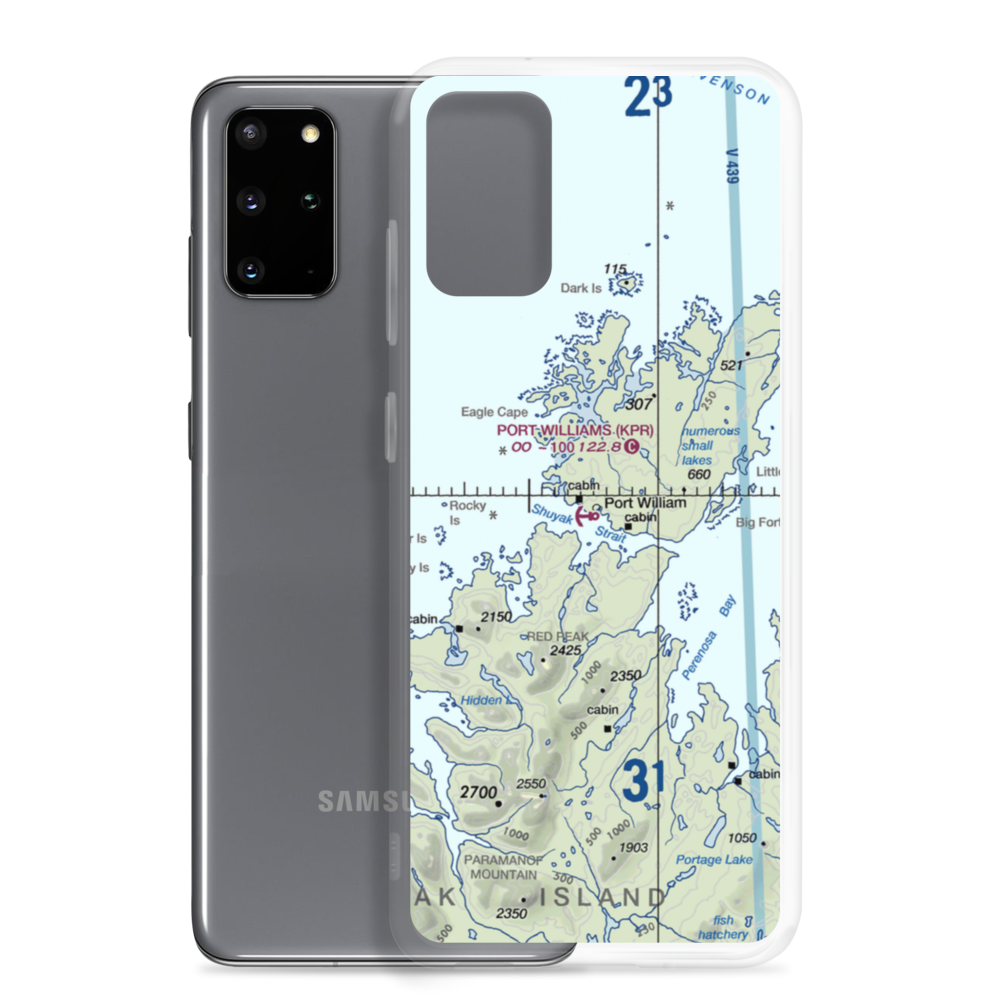 Port Williams Seaplane Base (KPR) VFR Sectional Samsung Case Samsung Galaxy S20 Plus model shown