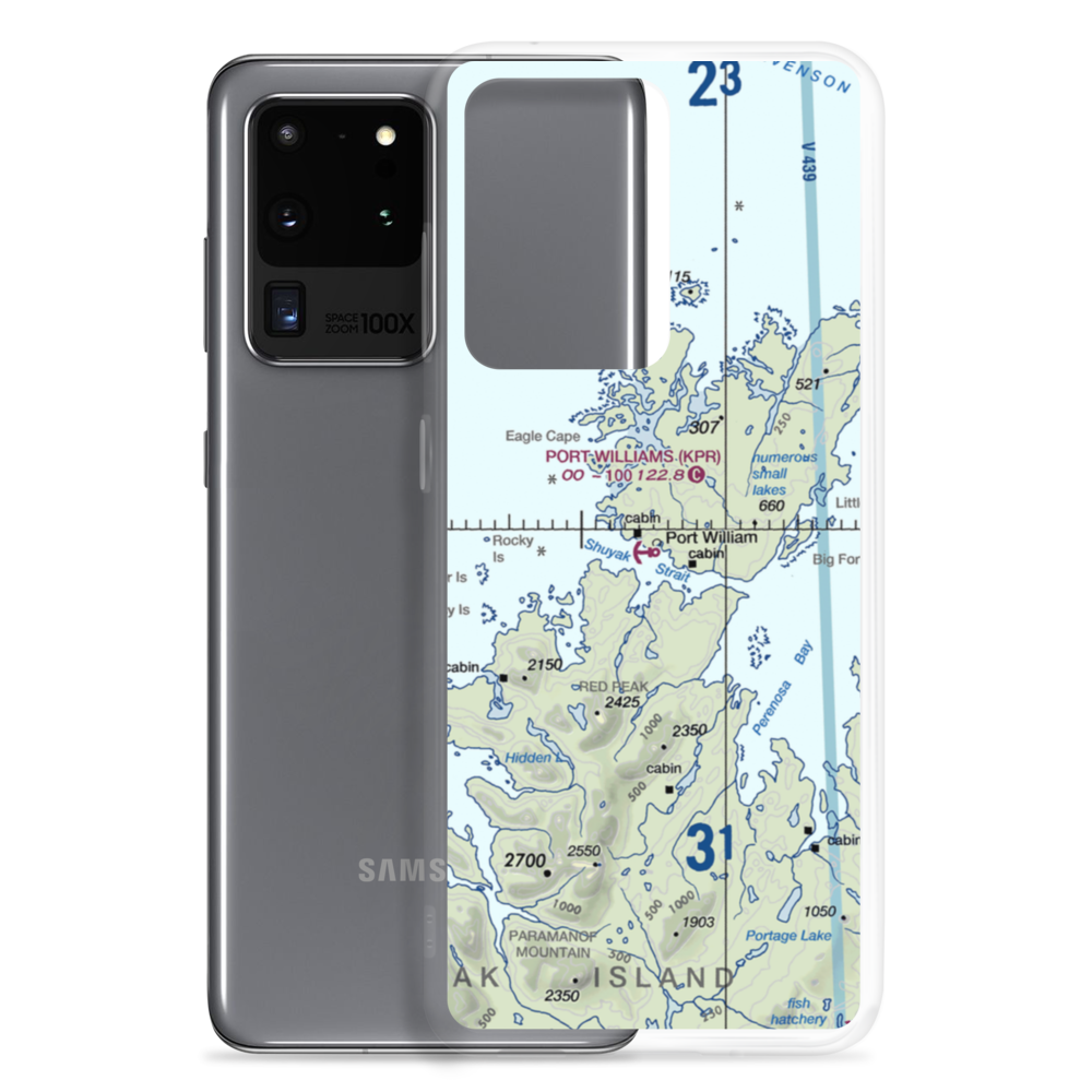 Port Williams Seaplane Base (KPR) VFR Sectional Samsung Case Samsung Galaxy S20 Ultra model shown