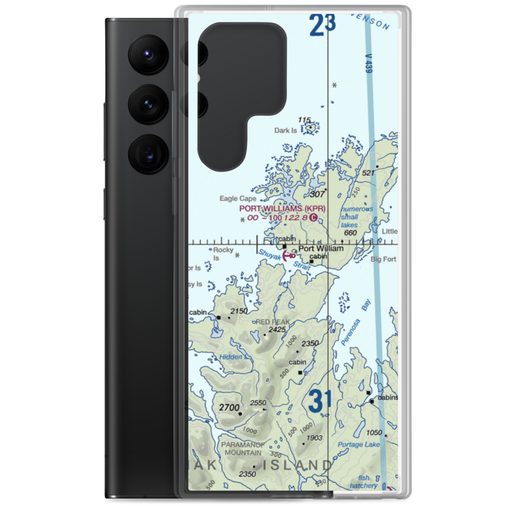 Port Williams Seaplane Base (KPR) VFR Sectional Samsung Case Samsung Galaxy S22 Ultra model shown