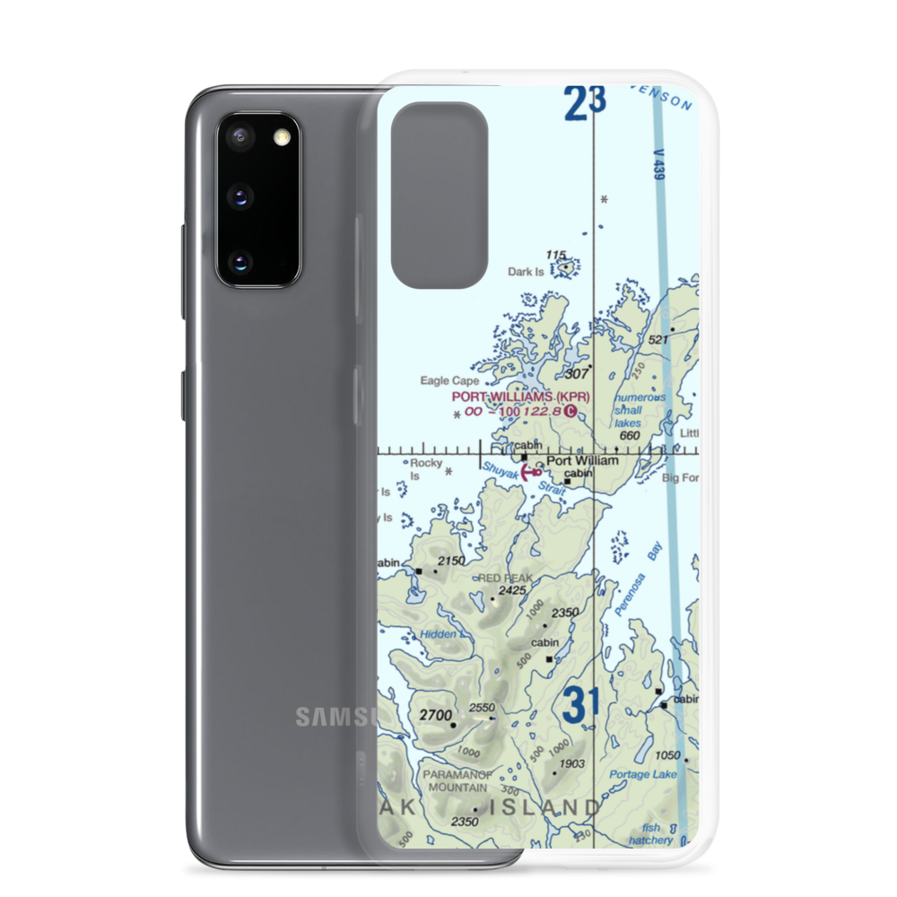 Port Williams Seaplane Base (KPR) VFR Sectional Samsung Case Samsung Galaxy S20 model shown