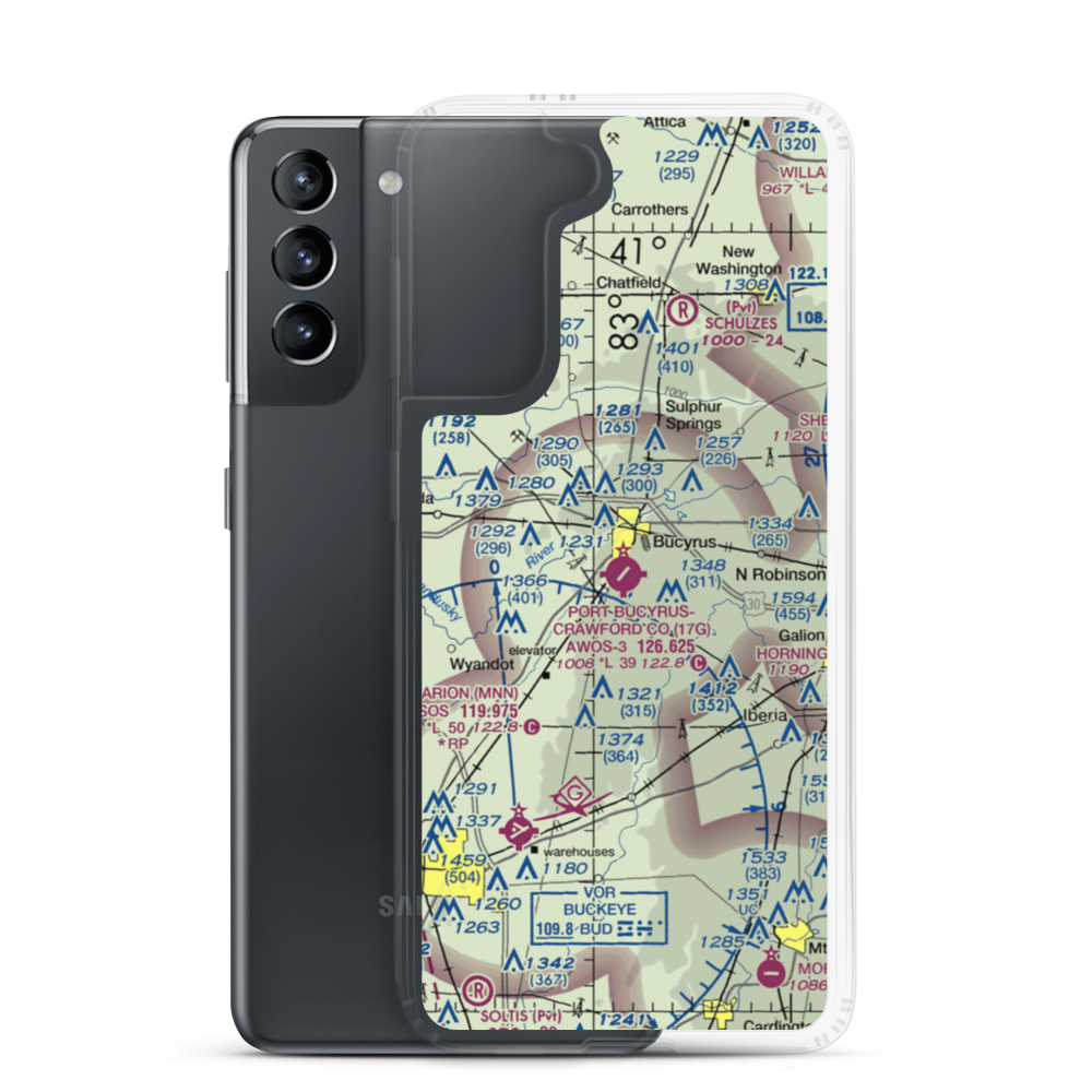 Port-Bucyrus-Crawford County Airport (17G) VFR Sectional Samsung Case Samsung Galaxy S21 model shown