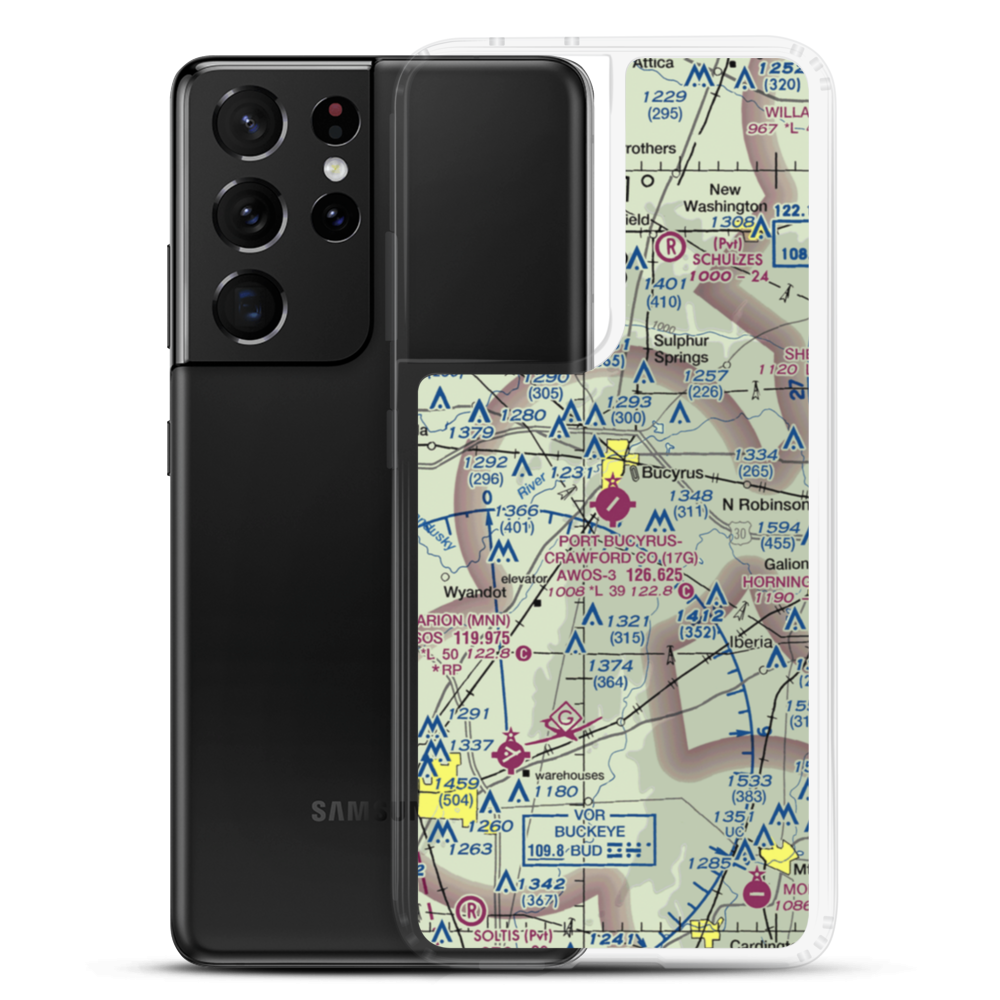 Port-Bucyrus-Crawford County Airport (17G) VFR Sectional Samsung Case Samsung Galaxy S21 Ultra model shown
