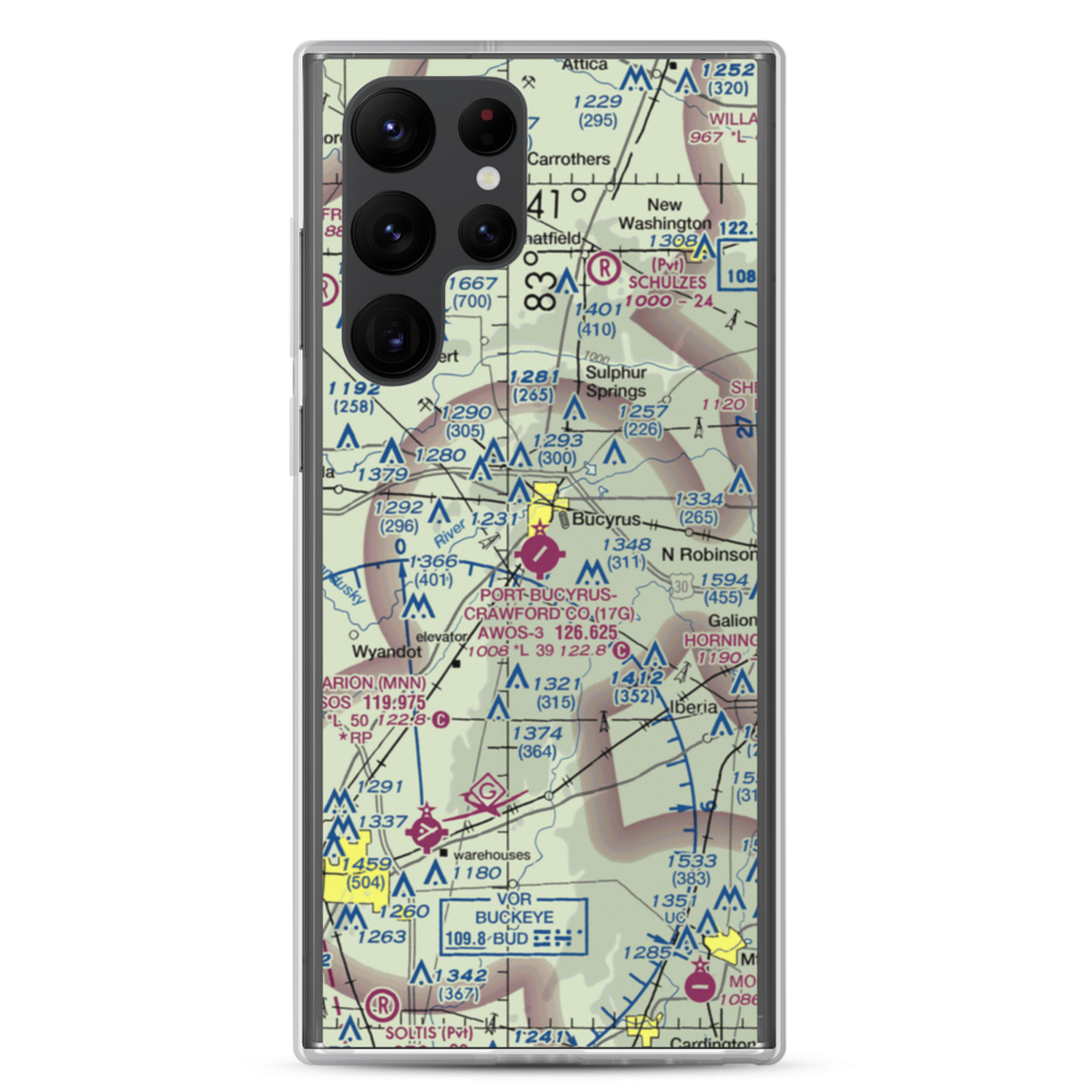 Port-Bucyrus-Crawford County Airport (17G) VFR Sectional Samsung Case Samsung Galaxy S22 Ultra model shown