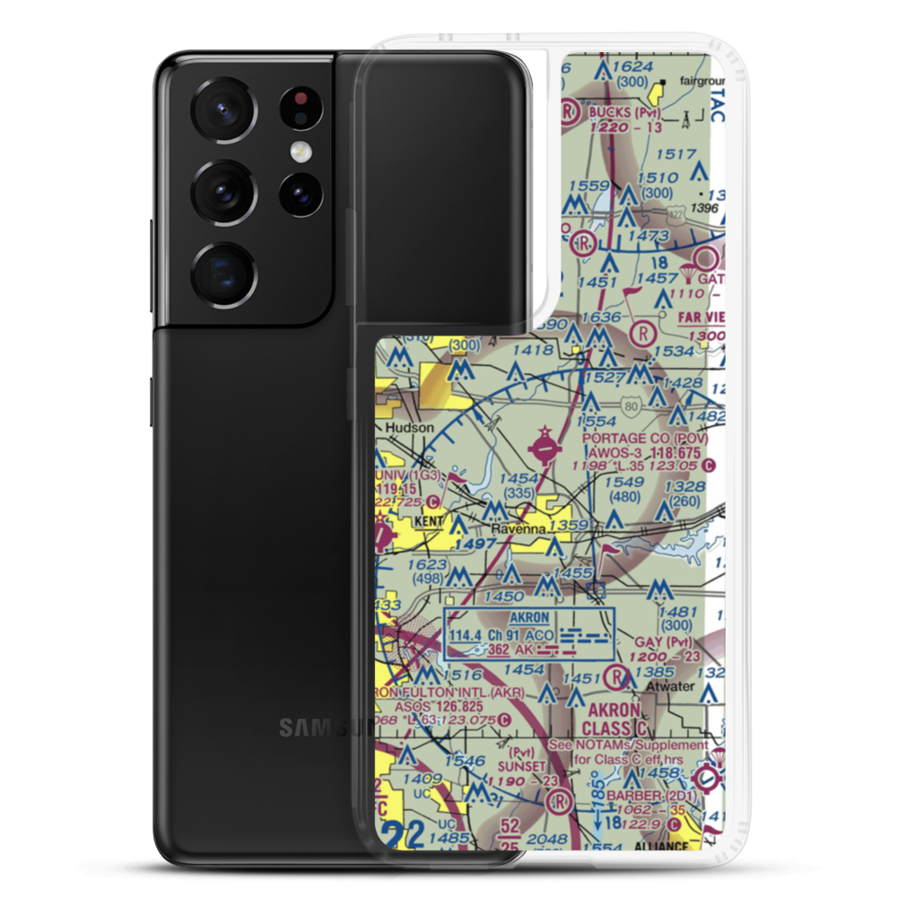 Portage County Airport (POV) VFR Sectional Samsung Case Samsung Galaxy S21 Ultra model shown