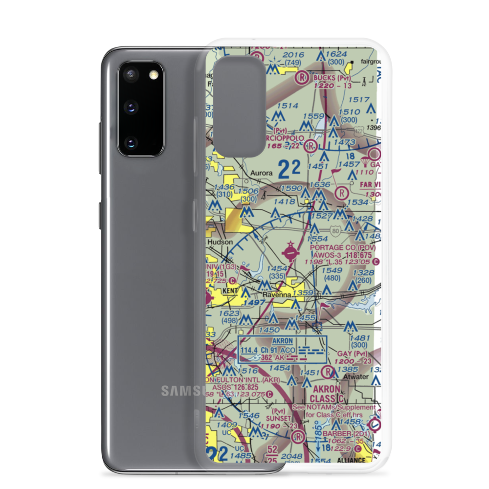 Portage County Airport (POV) VFR Sectional Samsung Case Samsung Galaxy S20 model shown